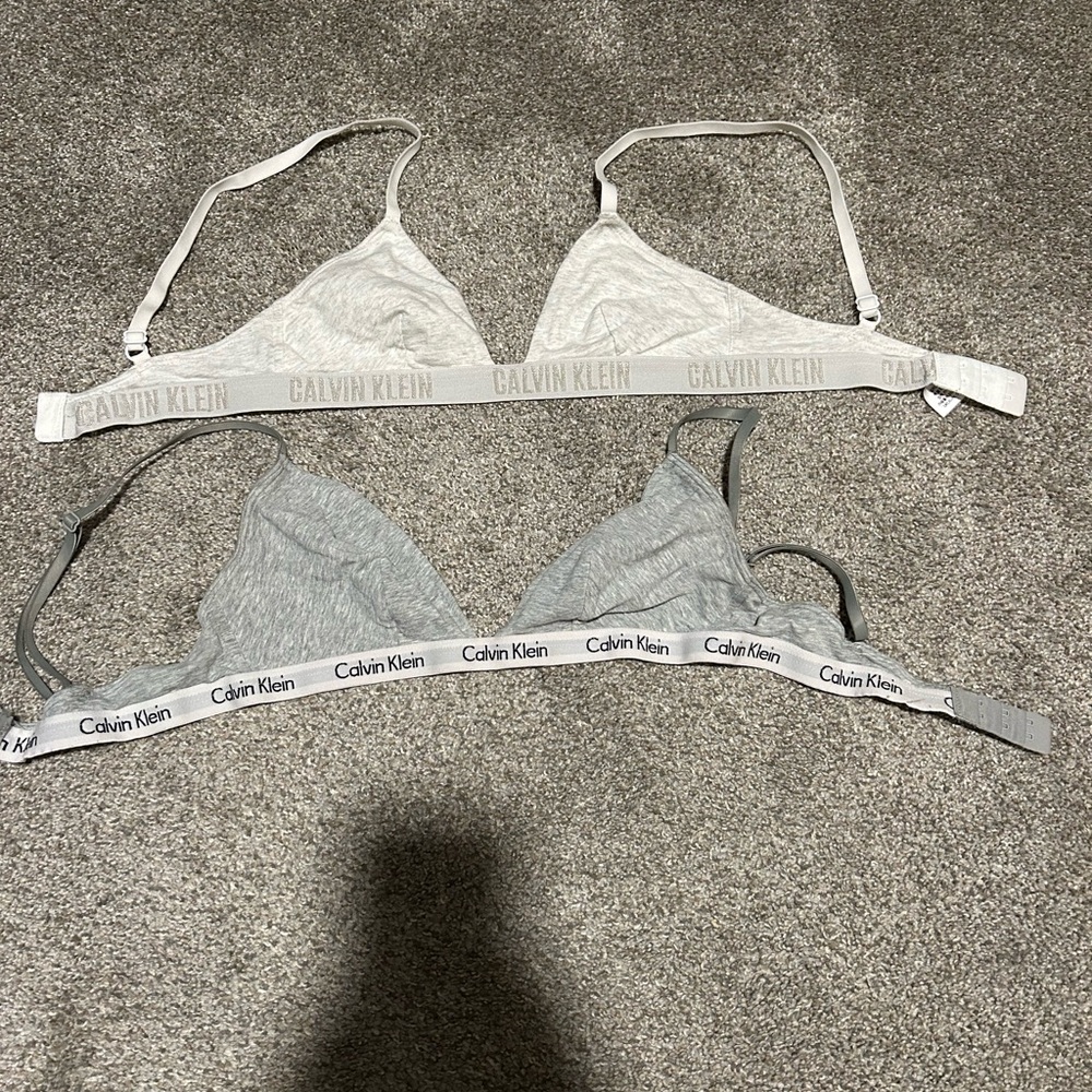Calvin Klein Light Gray Bralette Duo